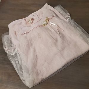 Baby Baptism Dress Long Lace Delicate Rosette 3M